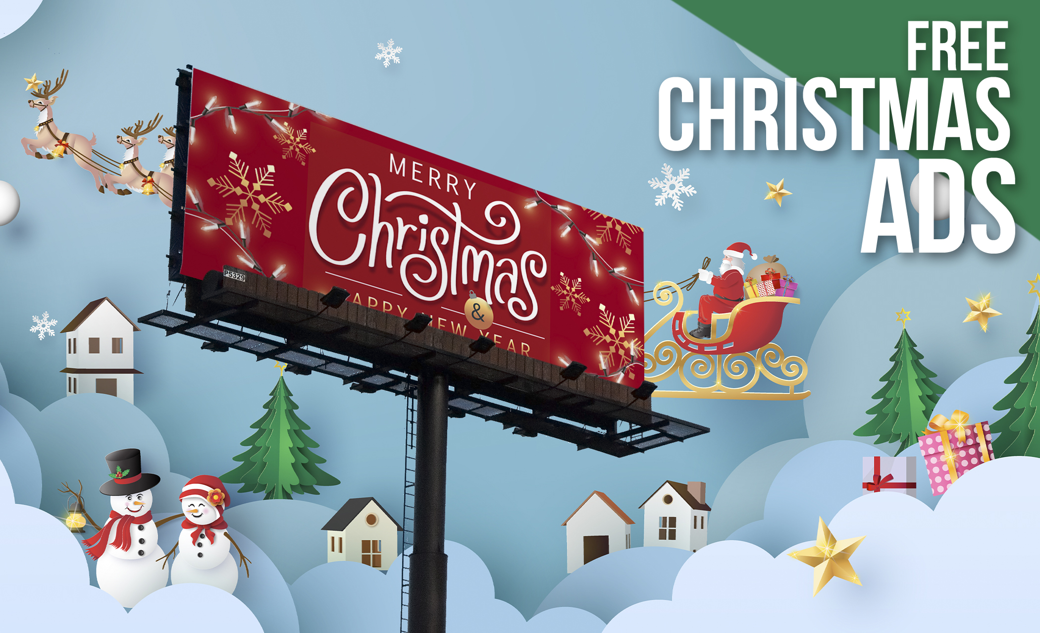 FREE Merry Christmas Billboard Ads