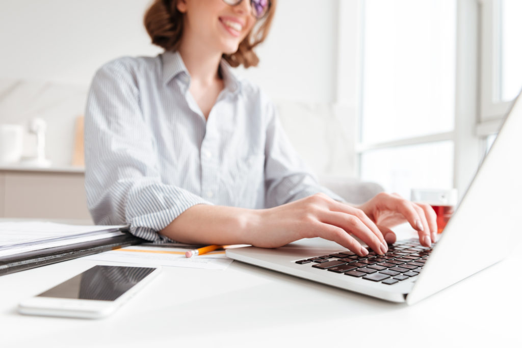 Lady with computer