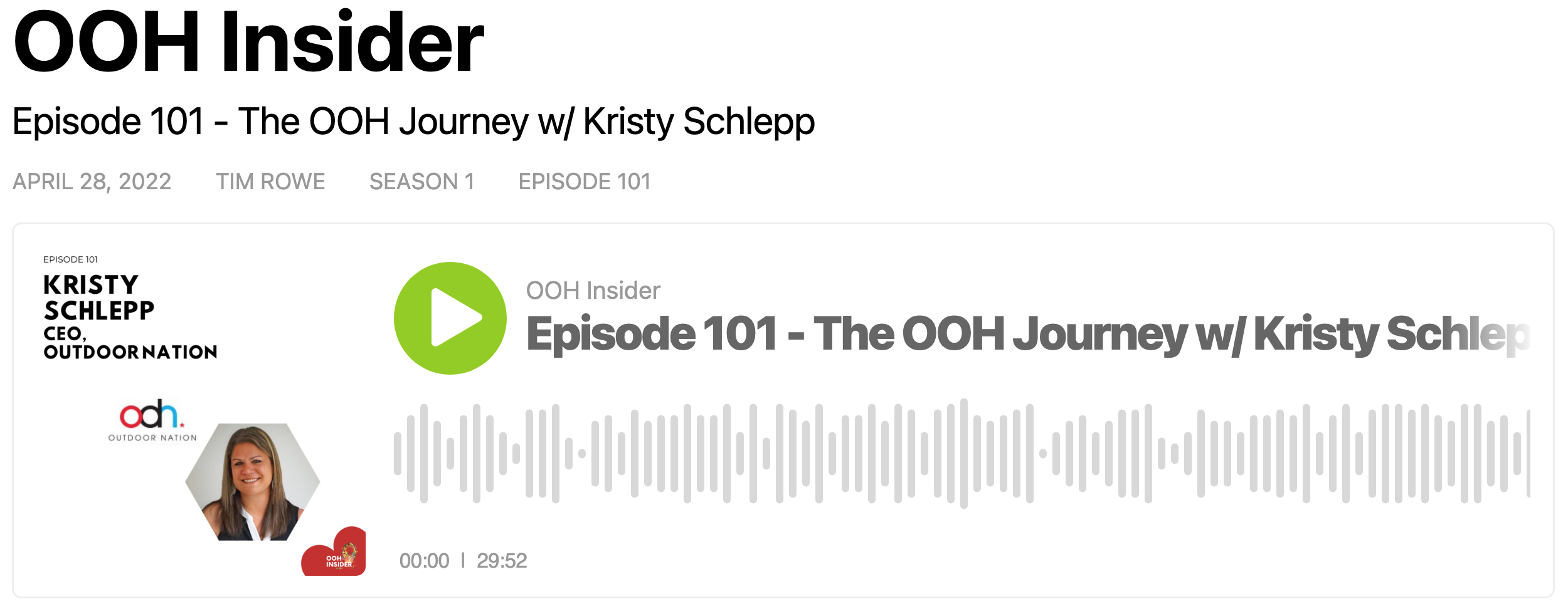 OOH Insider Podcast Episode 101