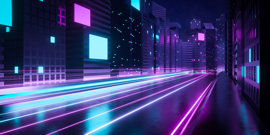 3d rendering futuristic cyberpunk city background.
