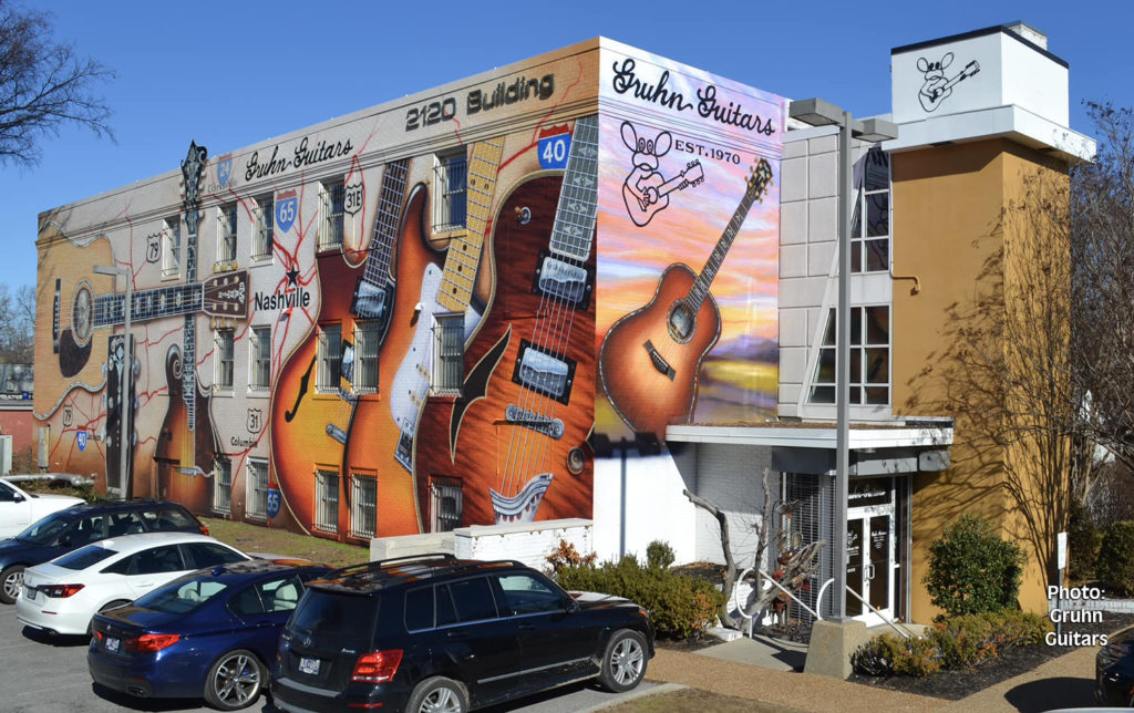 Gruhn Guitars Hand Painted Mural Billboard