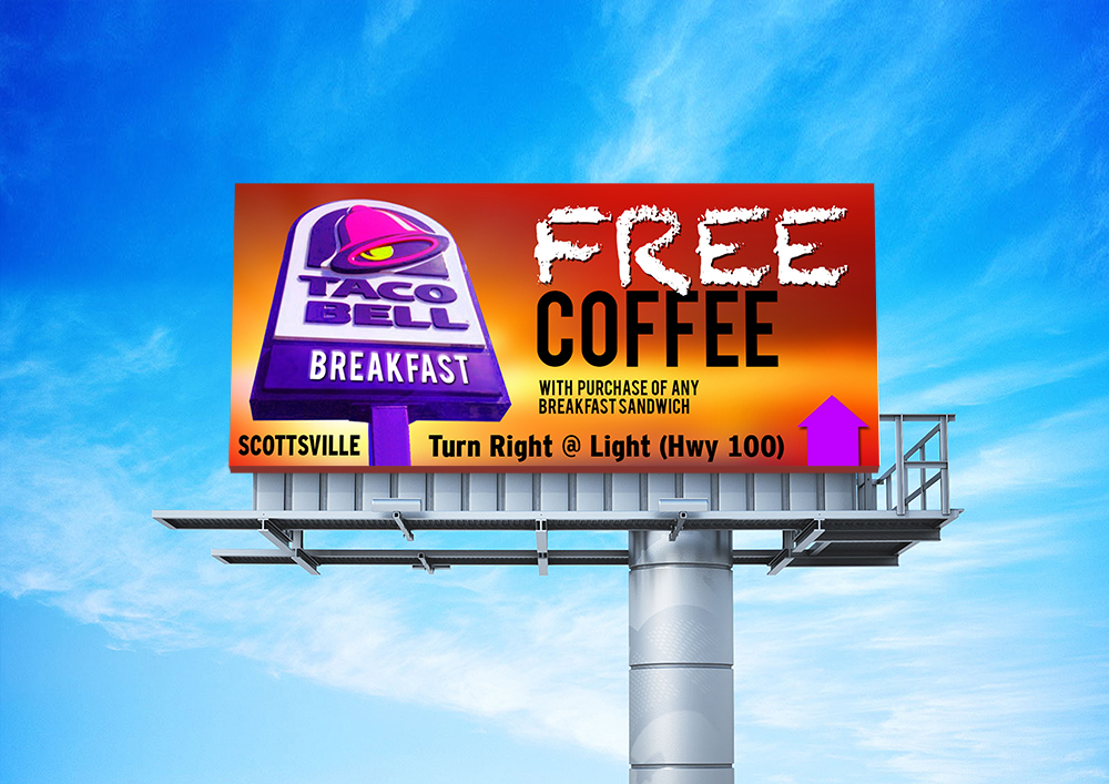 Taco Bell Coffee Billboard