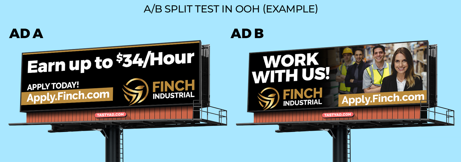 AB Split Test Billboard OOH Advertising (Example)