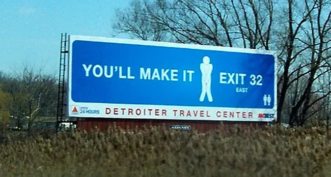 funny travel center billboard