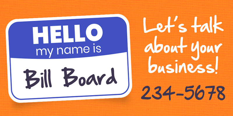 Bill Board Nametag Ad - 400x800