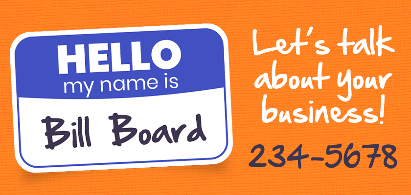 Bill Board Nametag Ad - 400x840