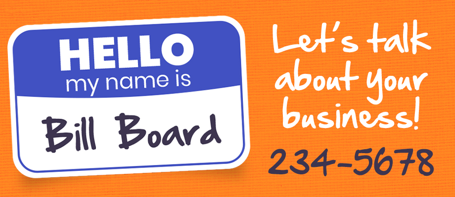 Bill Board Nametag Ad - 400x920