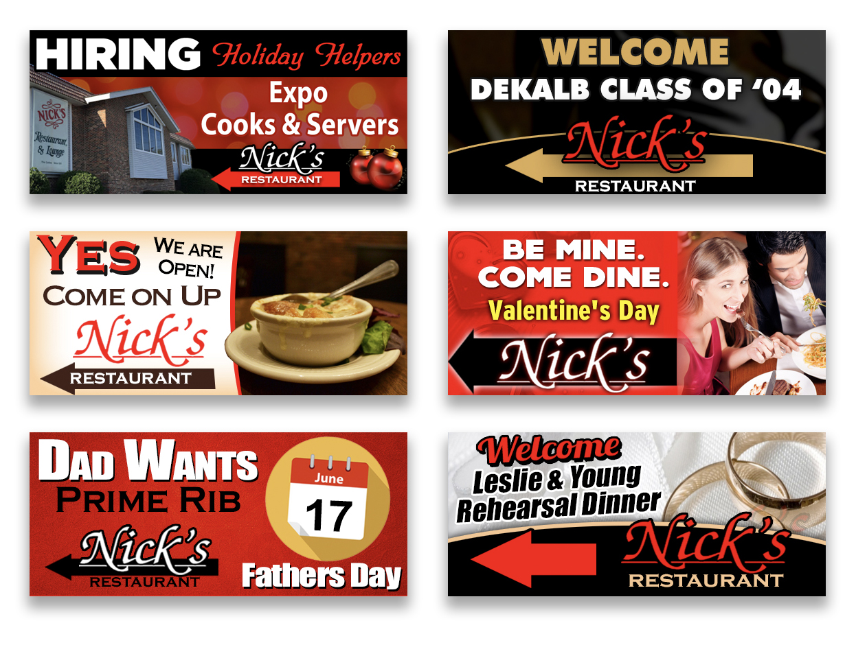 Nicks Restaurant Billboard DOOH Campaign